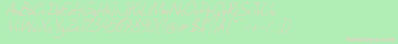 DhfHappyBirthdayRyanItalic Font – Pink Fonts on Green Background