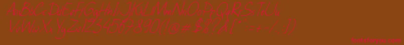 DhfHappyBirthdayRyanItalic Font – Red Fonts on Brown Background