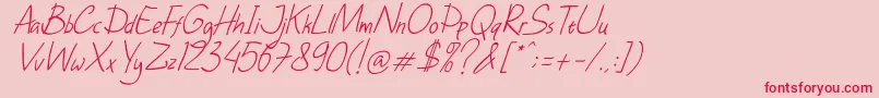 フォントDhfHappyBirthdayRyanItalic – ピンクの背景に赤い文字