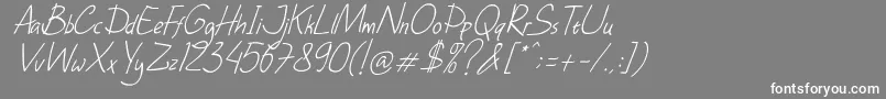 DhfHappyBirthdayRyanItalic Font – White Fonts on Gray Background