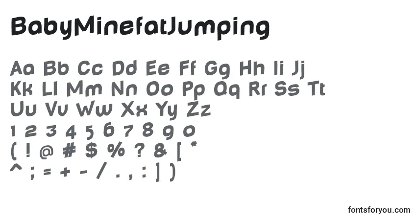 BabyMinefatJumpingフォント–アルファベット、数字、特殊文字