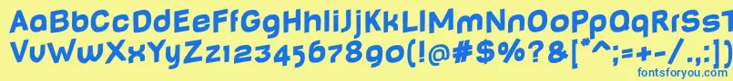BabyMinefatJumping Font – Blue Fonts on Yellow Background