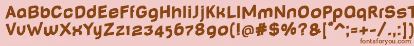 BabyMinefatJumping Font – Brown Fonts on Pink Background
