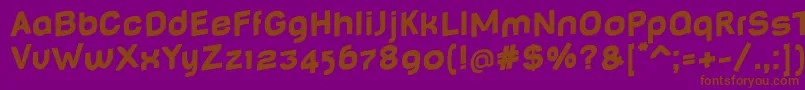 BabyMinefatJumping Font – Brown Fonts on Purple Background