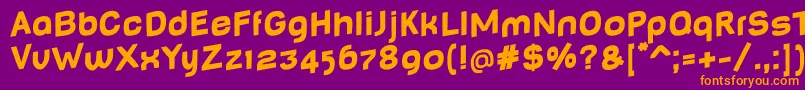 BabyMinefatJumping Font – Orange Fonts on Purple Background