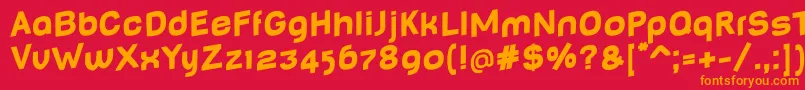 BabyMinefatJumping Font – Orange Fonts on Red Background