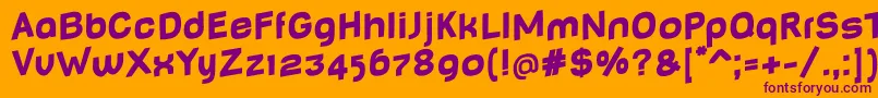 Шрифт BabyMinefatJumping – фиолетовые шрифты на оранжевом фоне