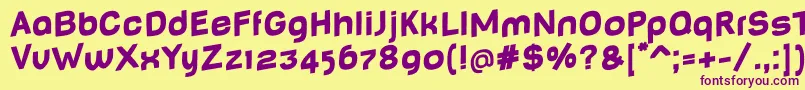 BabyMinefatJumping Font – Purple Fonts on Yellow Background