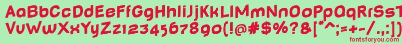BabyMinefatJumping Font – Red Fonts on Green Background