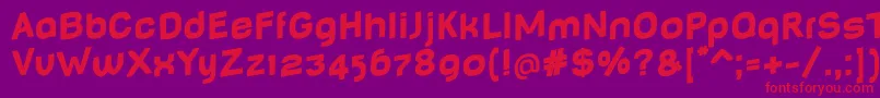 フォントBabyMinefatJumping – 紫の背景に赤い文字