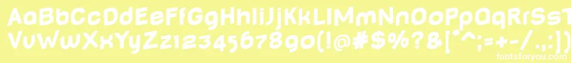 BabyMinefatJumping Font – White Fonts on Yellow Background