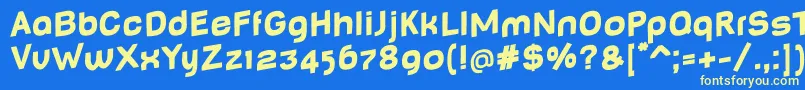 BabyMinefatJumping Font – Yellow Fonts on Blue Background