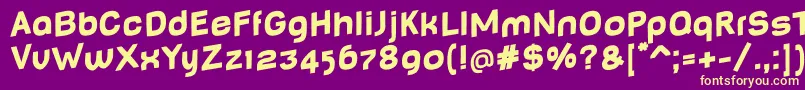 BabyMinefatJumping Font – Yellow Fonts on Purple Background