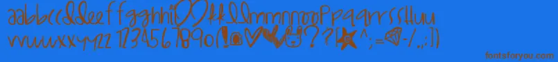 Fonte Lilegypt – fontes marrons em um fundo azul