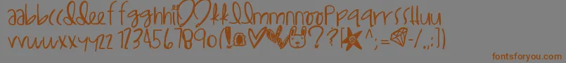 Weitere Informationen zur Lilegypt-Schriftart Lilegypt-Schriftart – Braune Schriften auf grauem Hintergrund