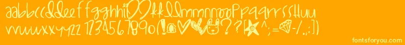 Fonte Lilegypt – fontes amarelas em um fundo laranja