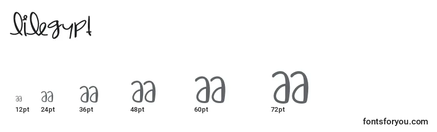 Lilegypt Font Sizes