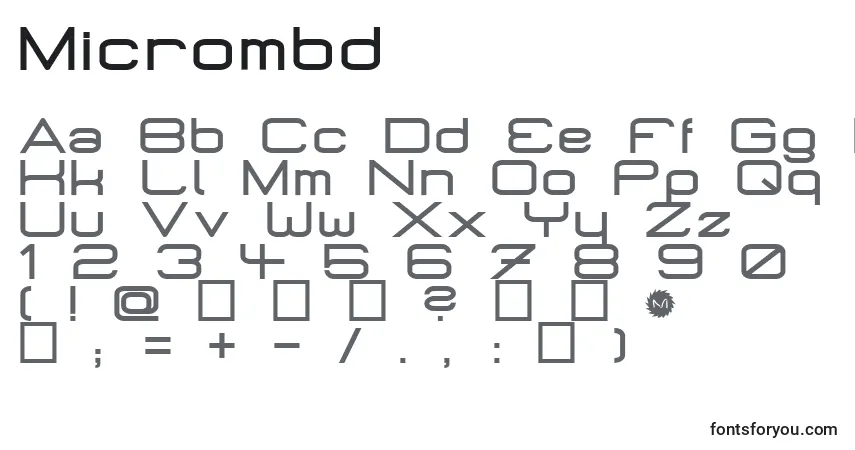 Шрифт Micrombd – алфавит, цифры, специальные символы