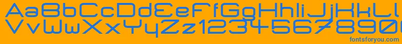フォントMicrombd – オレンジの背景に青い文字