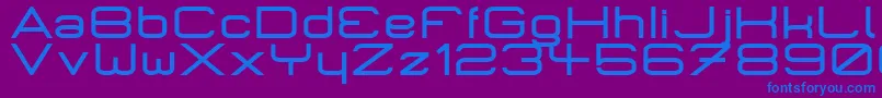 フォントMicrombd – 紫色の背景に青い文字