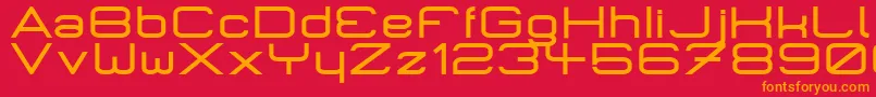 フォントMicrombd – 赤い背景にオレンジの文字