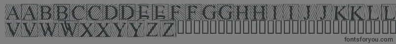 フォントLowengravedcapslight – 黒い文字の灰色の背景