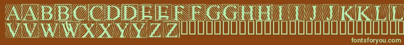 Lowengravedcapslight-fontti – vihreät fontit ruskealla taustalla