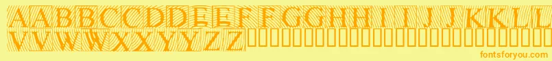 Lowengravedcapslight Font – Orange Fonts on Yellow Background