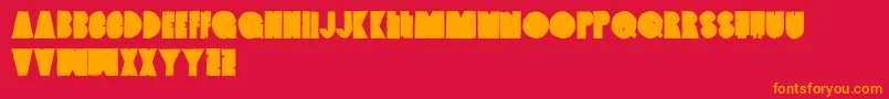VintagedenimSetb Font – Orange Fonts on Red Background