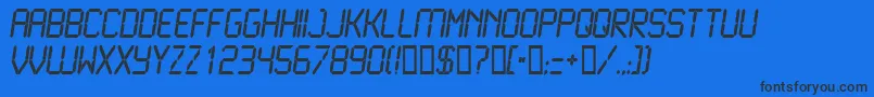 LcdN Font – Black Fonts on Blue Background