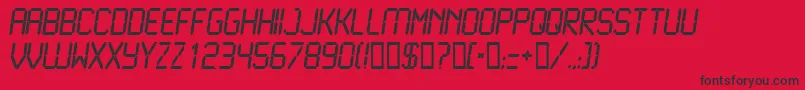 LcdN Font – Black Fonts on Red Background