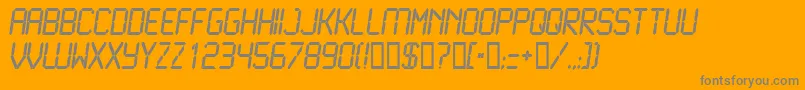 Weitere Informationen zur LcdN-Schriftart LcdN-Schriftart – Graue Schriften auf orangefarbenem Hintergrund
