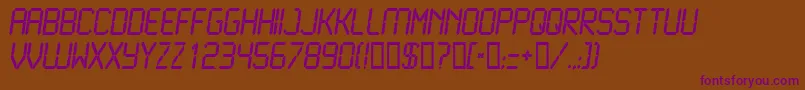 LcdN Font – Purple Fonts on Brown Background