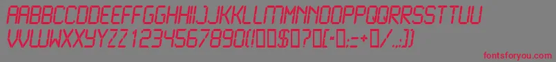 LcdN Font – Red Fonts on Gray Background