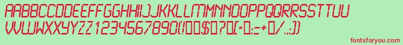 LcdN Font – Red Fonts on Green Background