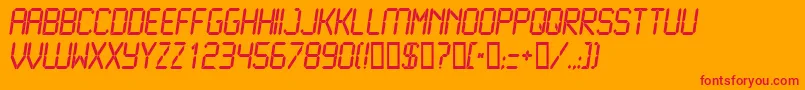 LcdN Font – Red Fonts on Orange Background