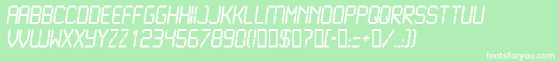 LcdN-Schriftart – Weiße Schriften auf grünem Hintergrund