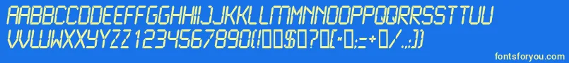 LcdN Font – Yellow Fonts on Blue Background