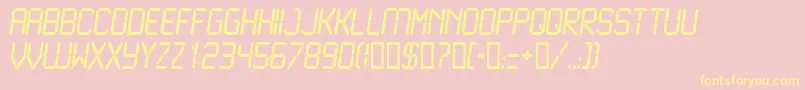 Weitere Informationen zur LcdN-Schriftart LcdN-Schriftart – Gelbe Schriften auf rosa Hintergrund