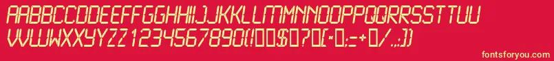 LcdN Font – Yellow Fonts on Red Background