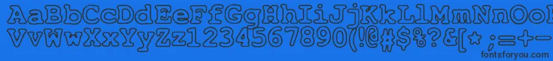 JustAnotherCourier Font – Black Fonts on Blue Background