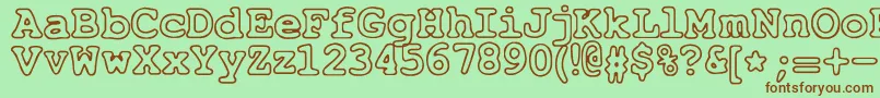 JustAnotherCourier Font – Brown Fonts on Green Background