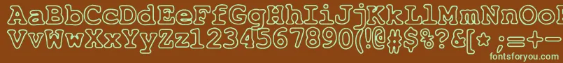 JustAnotherCourier Font – Green Fonts on Brown Background