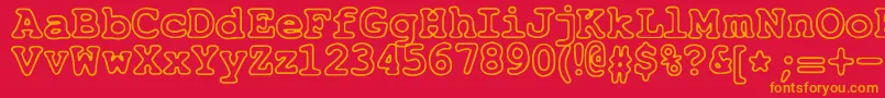 JustAnotherCourier Font – Orange Fonts on Red Background