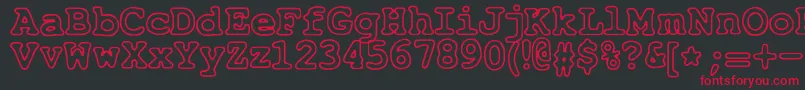 JustAnotherCourier Font – Red Fonts on Black Background