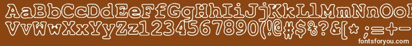 JustAnotherCourier Font – White Fonts on Brown Background