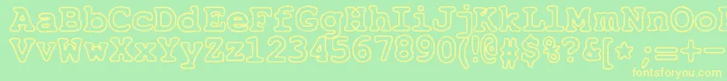 JustAnotherCourier Font – Yellow Fonts on Green Background