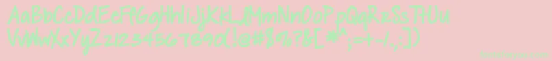 DjbPleaseExplain Font – Green Fonts on Pink Background