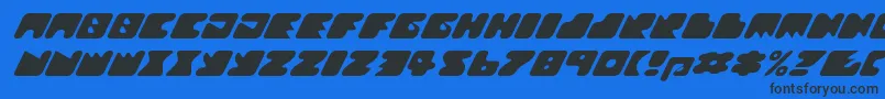 Texroundmm-Schriftart – Schwarze Schriften auf blauem Hintergrund