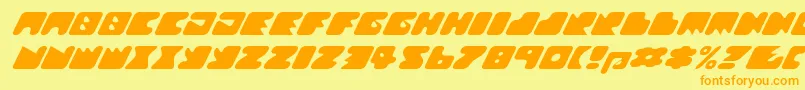 Texroundmm-fontti – oranssit fontit keltaisella taustalla